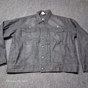 Rocawear Y2K Denim Jacket Men Size‎ 48 Black Boxy Hip Hop Streetwear